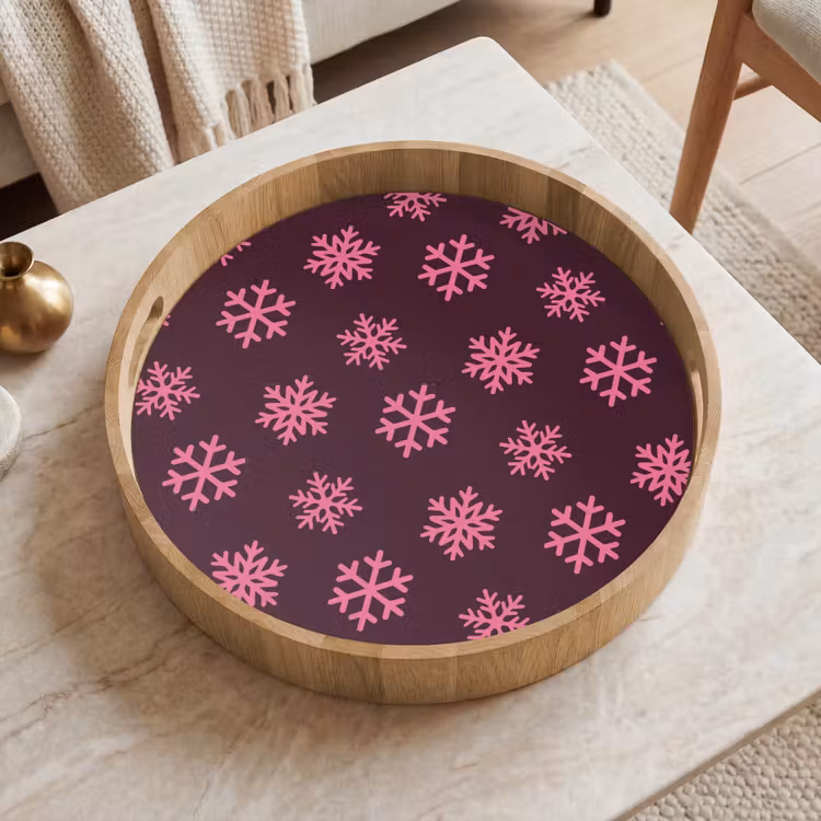 Dienblad - Sneeuwvlok - Roze - Paars - Kerst — 2