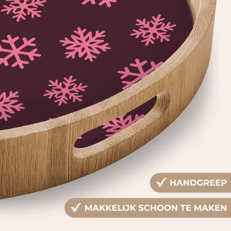 Dienblad - Sneeuwvlok - Roze - Paars - Kerst — 5