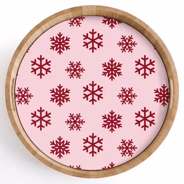 Dienblad - Sneeuwvlok - Roze - Rood - Kerst — 1
