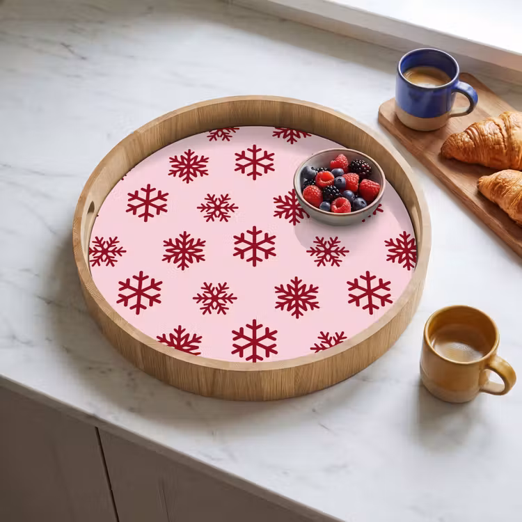 Dienblad - Sneeuwvlok - Roze - Rood - Kerst — 4