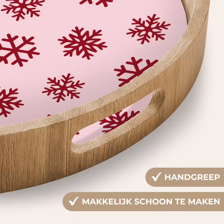 Dienblad - Sneeuwvlok - Roze - Rood - Kerst — 5