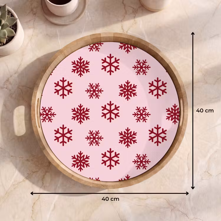 Dienblad - Sneeuwvlok - Roze - Rood - Kerst — 9