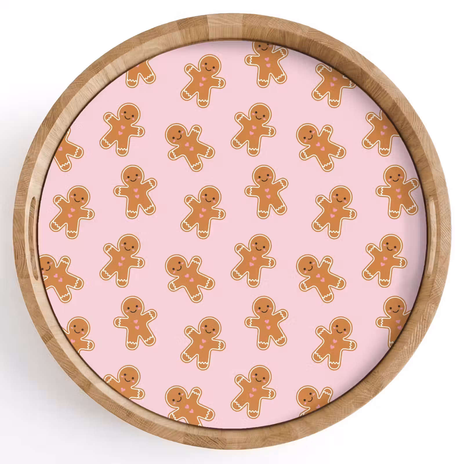 Dienblad - Peperkoek - Bruin - Roze - Kerst — 1