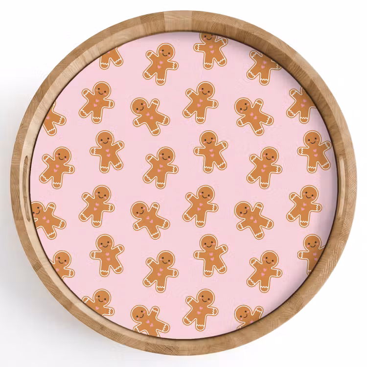 Dienblad - Peperkoek - Bruin - Roze - Kerst — 1