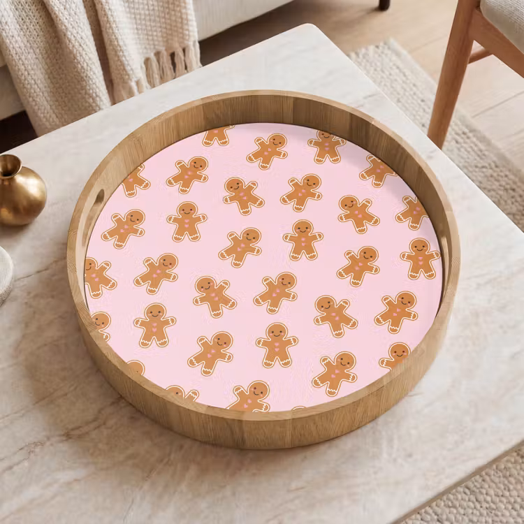 Dienblad - Peperkoek - Bruin - Roze - Kerst — 2