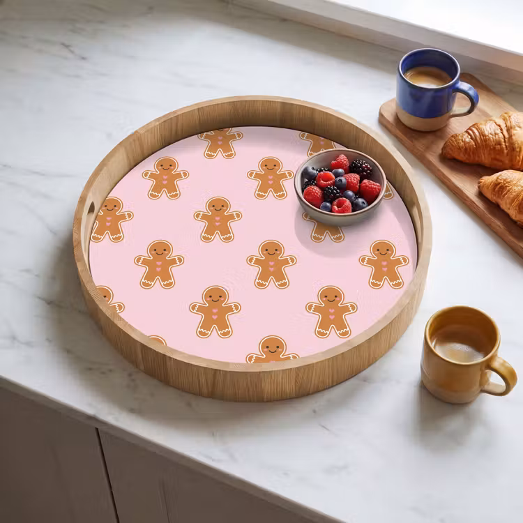 Dienblad - Peperkoek - Kerst - Roze — 4
