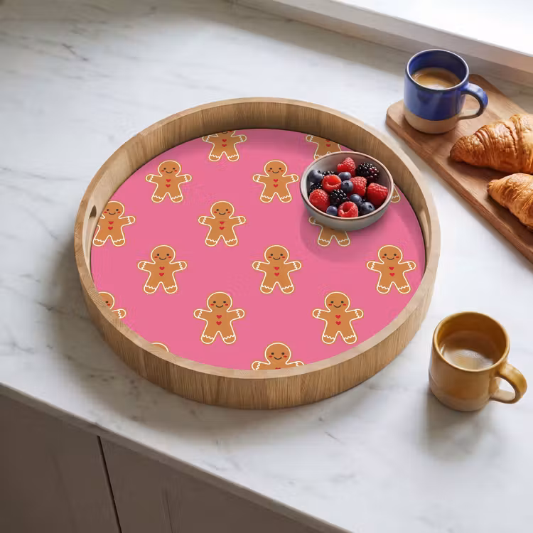 Dienblad - Peperkoek - Kerst - Roze - Bruin — 4