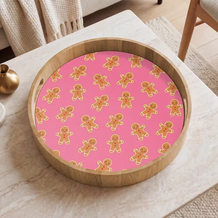Dienblad - Peperkoek - Roze - Bruin - Kerst — 2