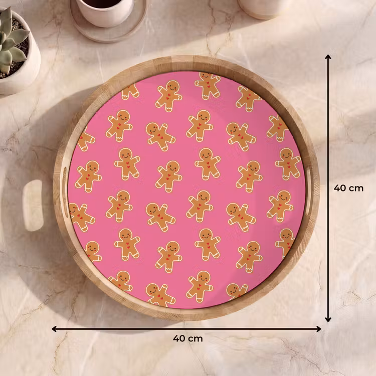 Dienblad - Peperkoek - Roze - Bruin - Kerst — 9