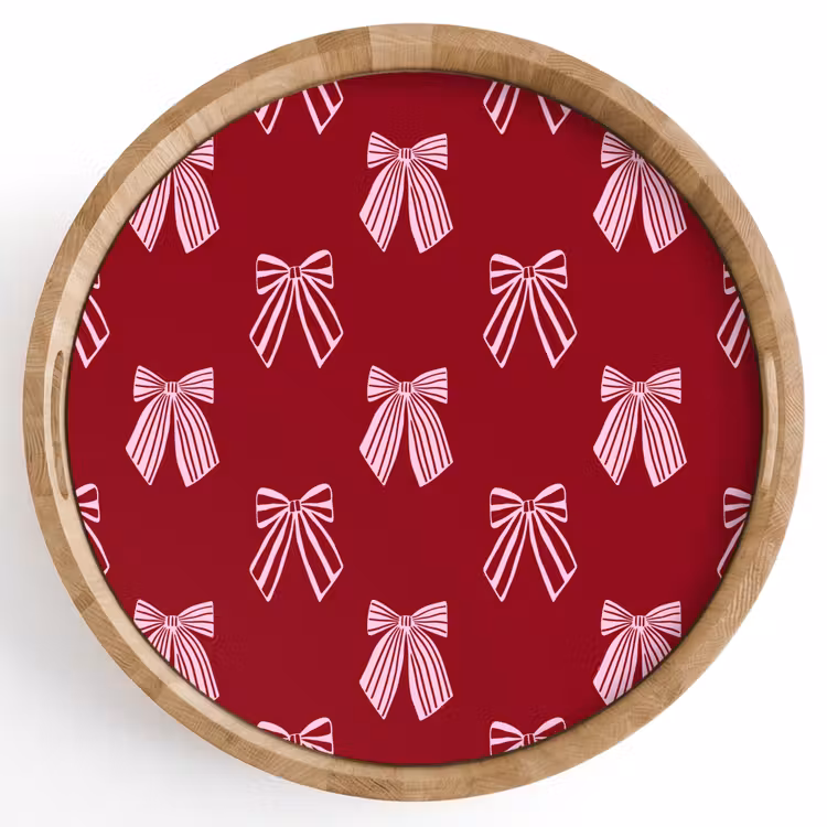 Dienblad - Strikken - Kerst - Burgundy - Roze — 1