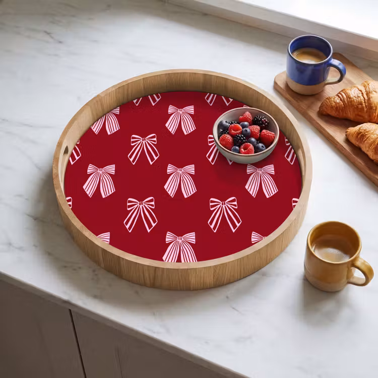 Dienblad - Strikken - Kerst - Burgundy - Roze — 4