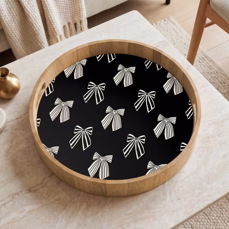 Dienblad - Strikken - Kerst - Crème - Zwart — 2