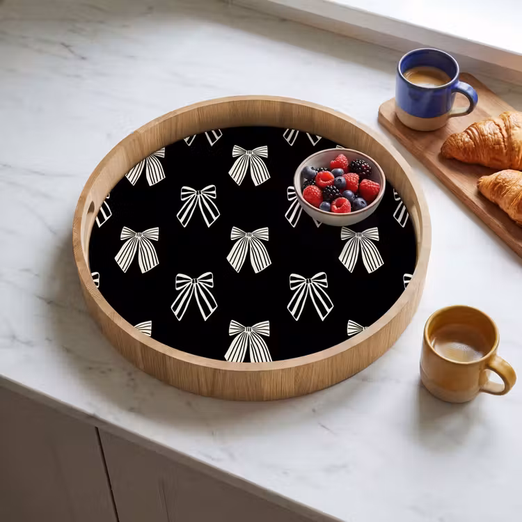 Dienblad - Strikken - Kerst - Crème - Zwart — 4