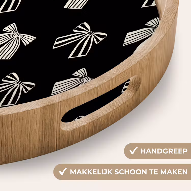 Dienblad - Strikken - Kerst - Crème - Zwart — 5