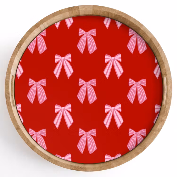 Dienblad - Strikken - Kerst - Rood - Roze — 1