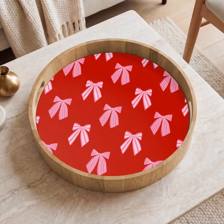 Dienblad - Strikken - Kerst - Rood - Roze — 2