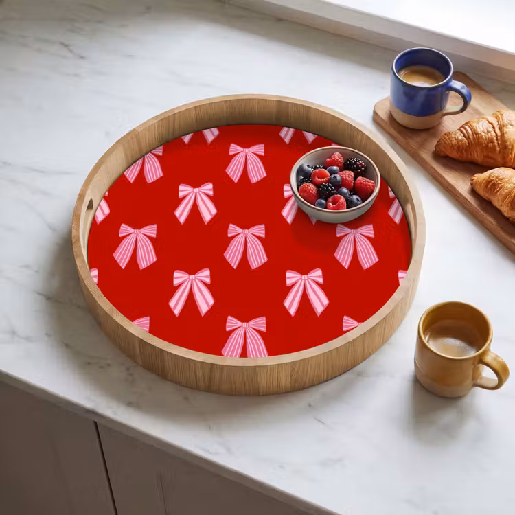 Dienblad - Strikken - Kerst - Rood - Roze — 4