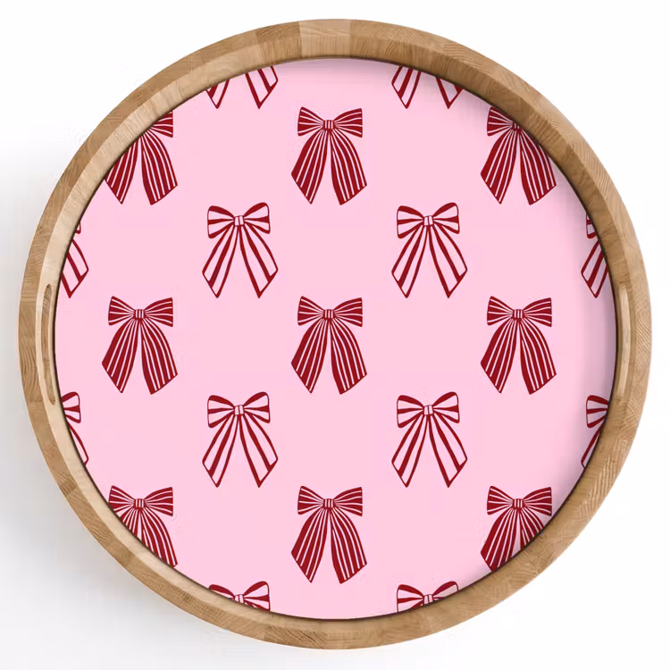 Dienblad - Strikken - Kerst - Roze - Burgundy — 1