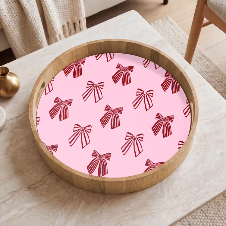 Dienblad - Strikken - Kerst - Roze - Burgundy — 2