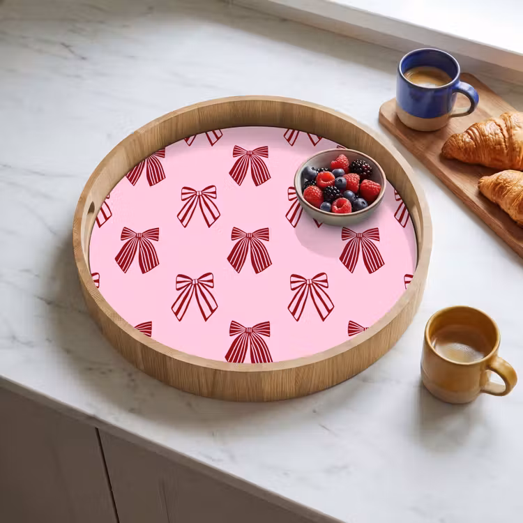 Dienblad - Strikken - Kerst - Roze - Burgundy — 4