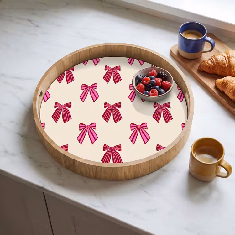 Dienblad - Strikken - Kerst - Roze - Crème — 4