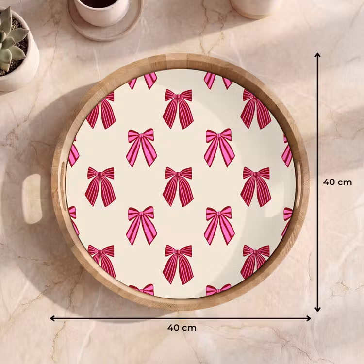 Dienblad - Strikken - Kerst - Roze - Crème — 9