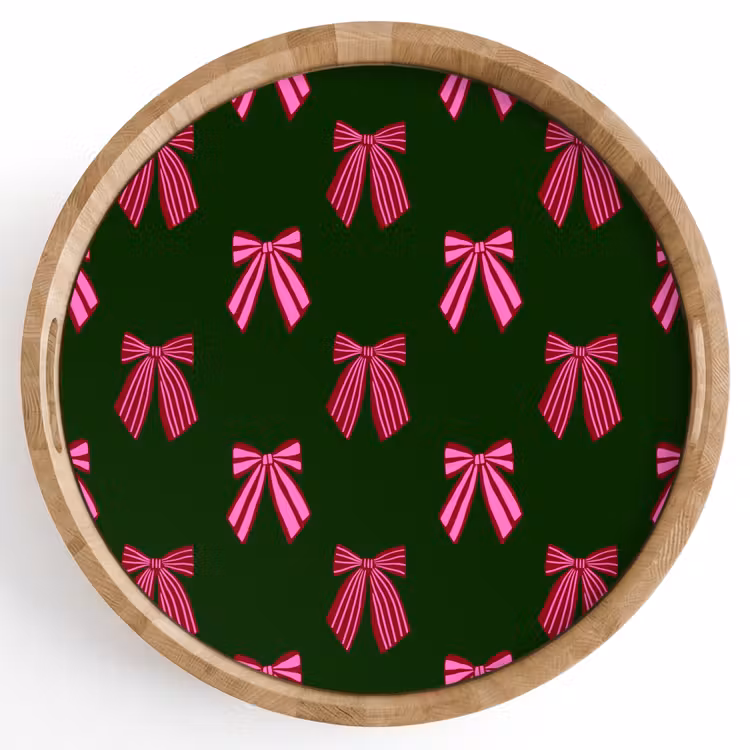 Dienblad - Strikken - Kerst - Roze - Groen — 1