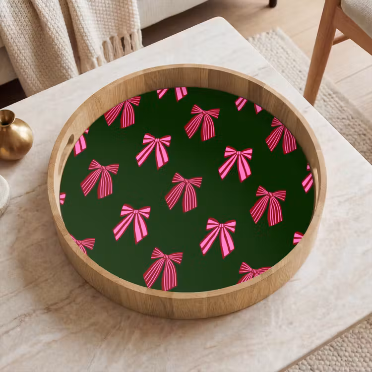 Dienblad - Strikken - Kerst - Roze - Groen — 2