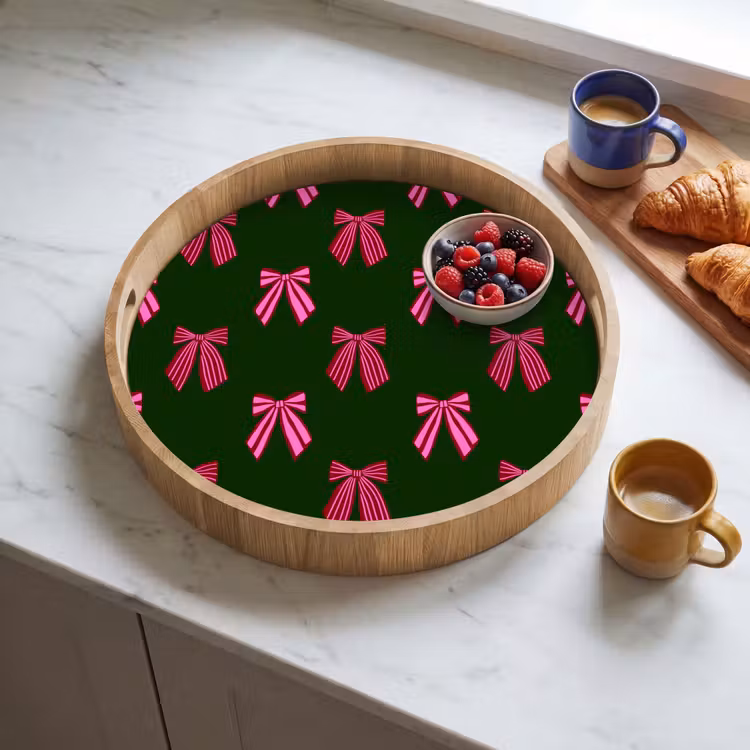 Dienblad - Strikken - Kerst - Roze - Groen — 4