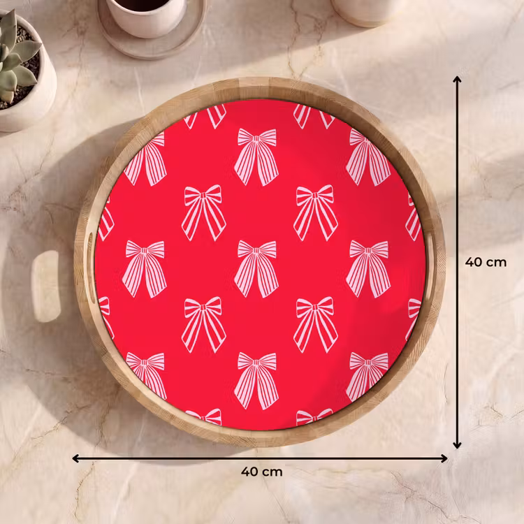 Dienblad - Strikken - Kerstmis - Rood - Roze — 9