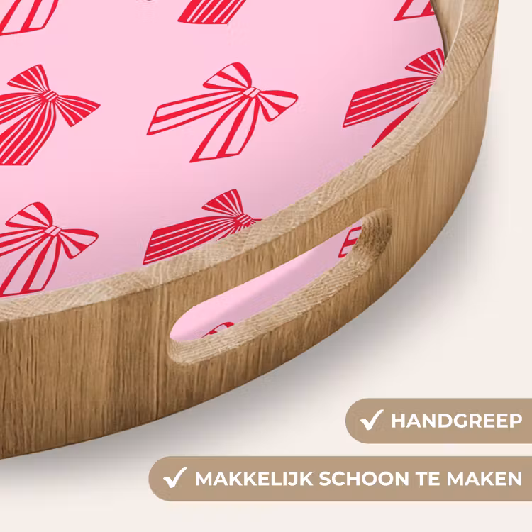 Dienblad - Strikken - Kerstmis - Roze - Rood — 5