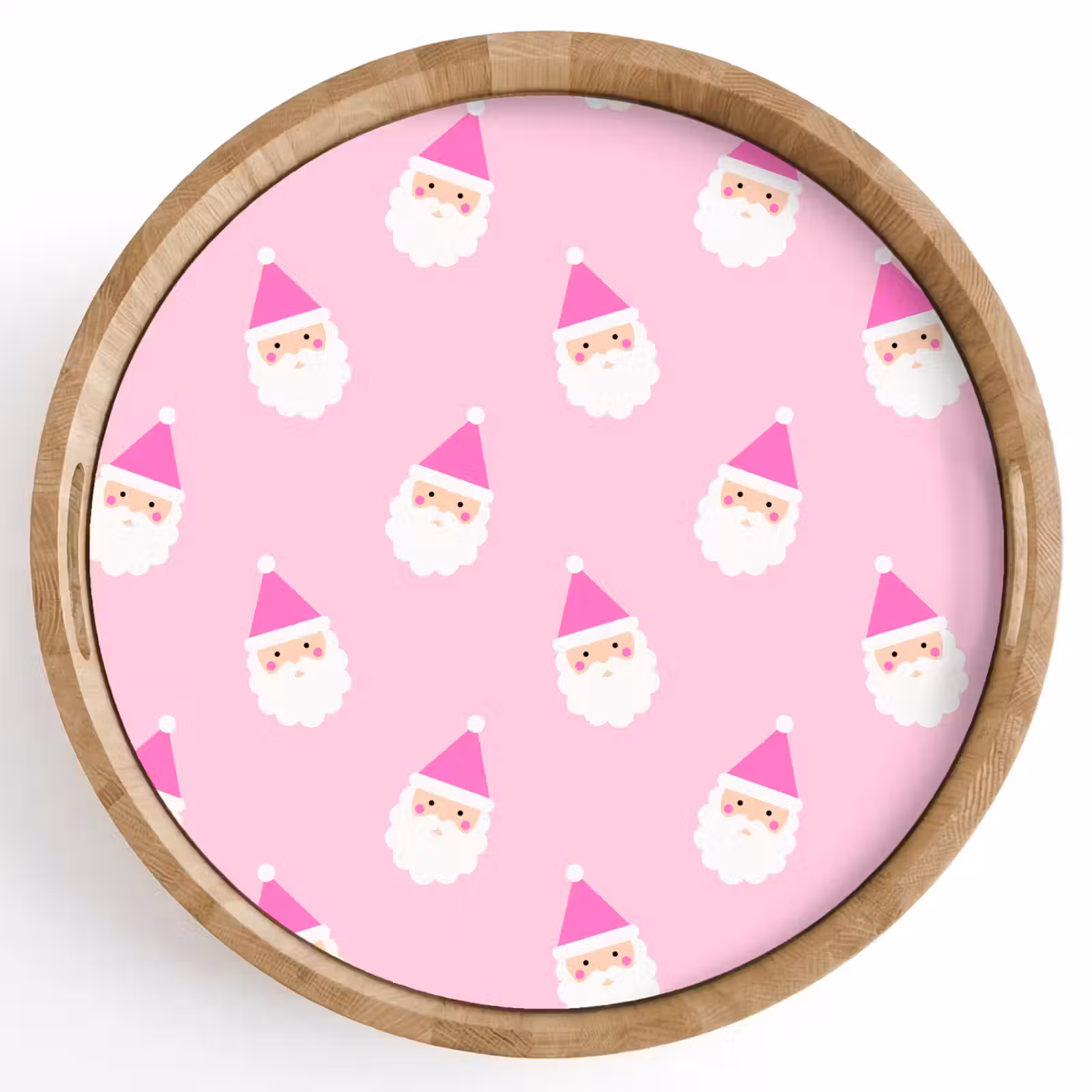 Dienblad - Kerstman - Kerst - Roze - Pastel — 1