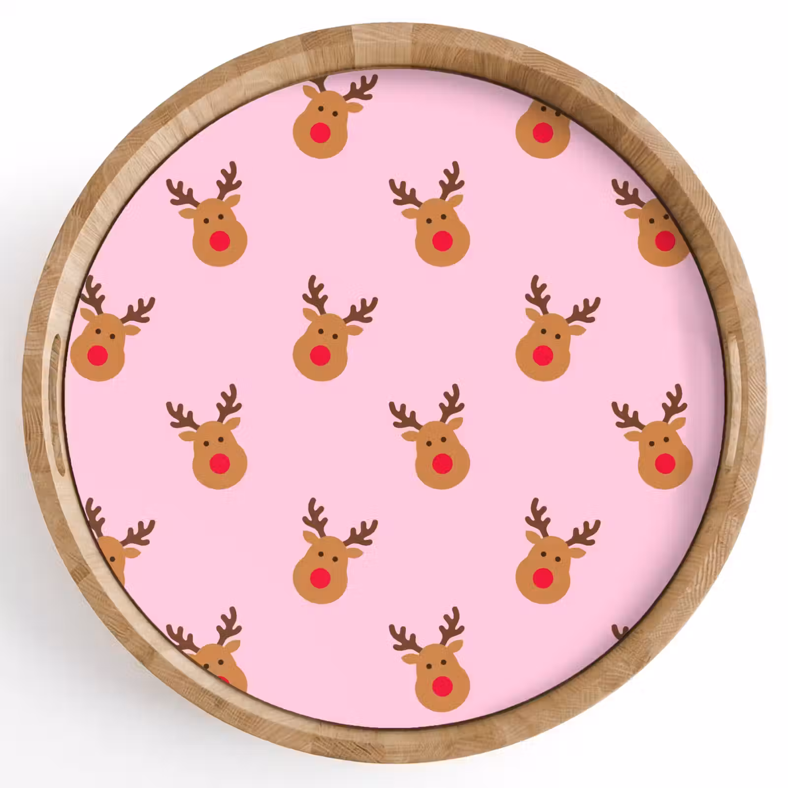 Dienblad - Rendieren - Kerst - Roze - Rood — 1