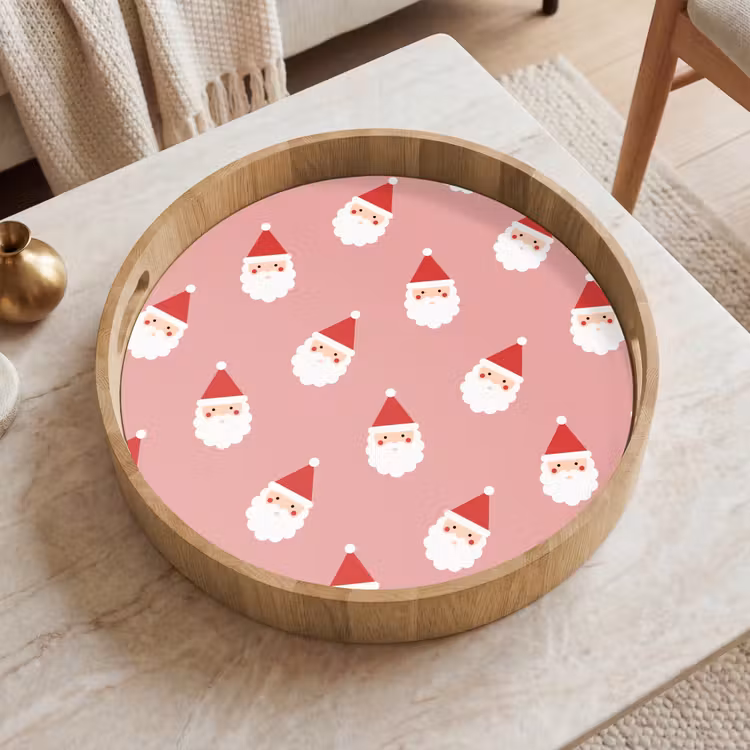 Dienblad - Kerst - Kerstman - Roze — 2