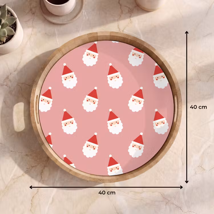 Dienblad - Kerst - Kerstman - Roze — 9