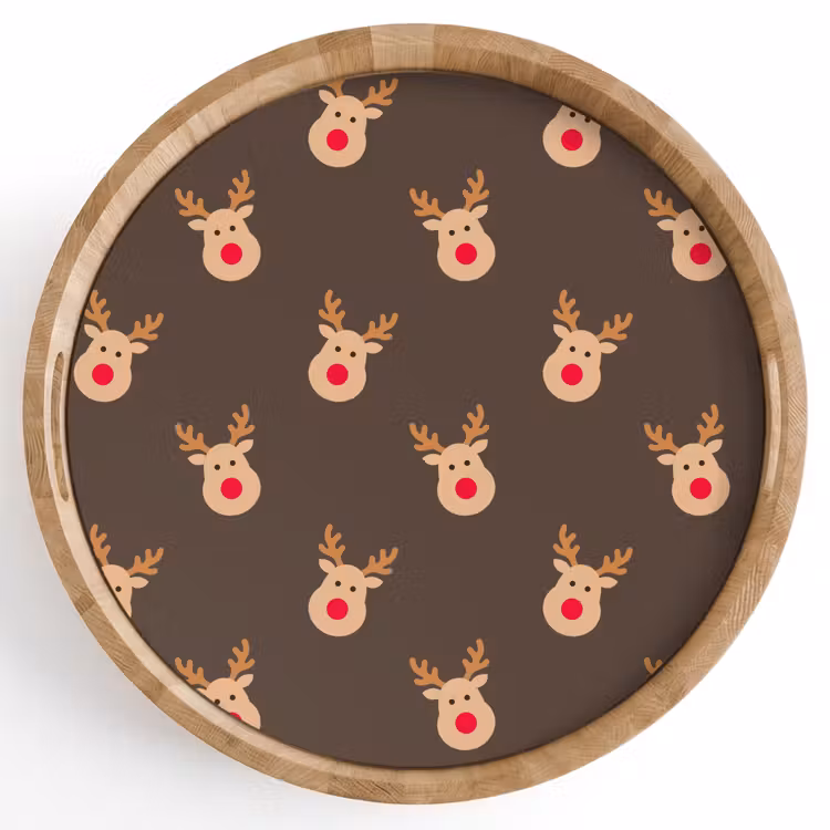 Dienblad - Kerst - Rendieren - Bruin — 1