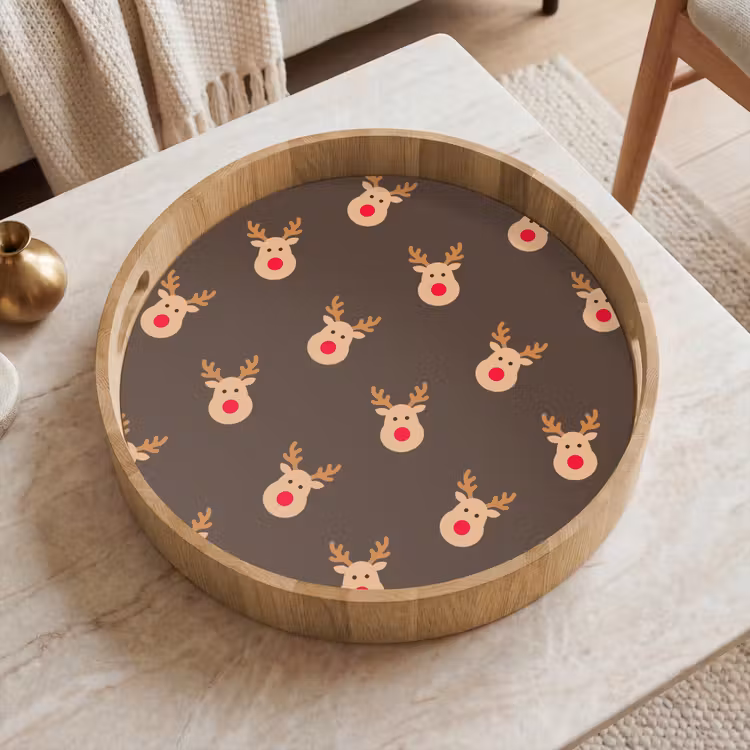 Dienblad - Kerst - Rendieren - Bruin — 2