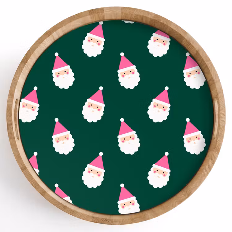 Dienblad - Kerstman - Kerst - Groen - Roze — 1