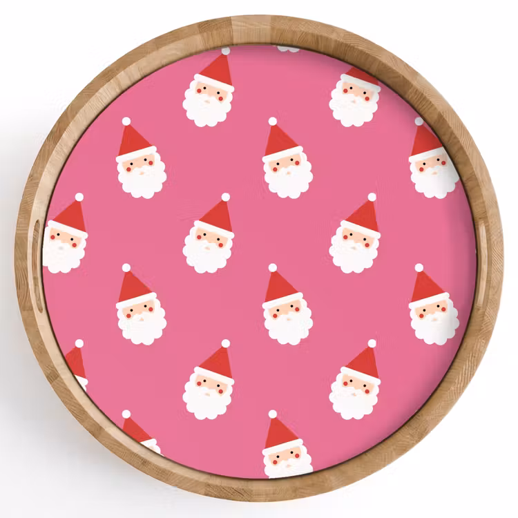 Dienblad - Kerstman - Kerst - Rood - Roze — 1