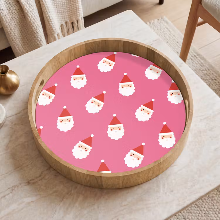 Dienblad - Kerstman - Kerst - Rood - Roze — 2