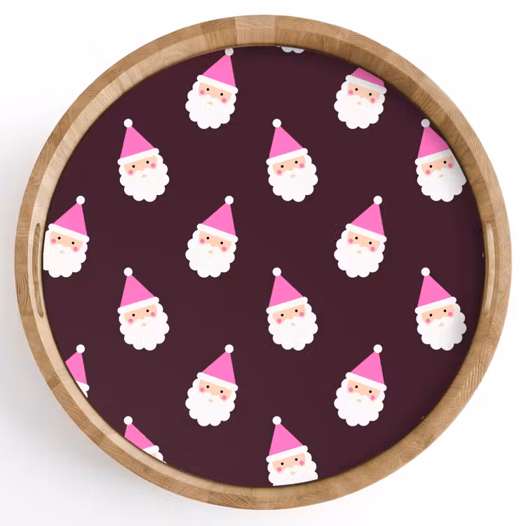 Dienblad - Kerstman - Kerst - Roze - Burgundy — 1