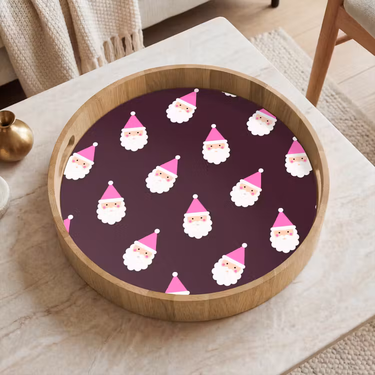 Dienblad - Kerstman - Kerst - Roze - Burgundy — 2