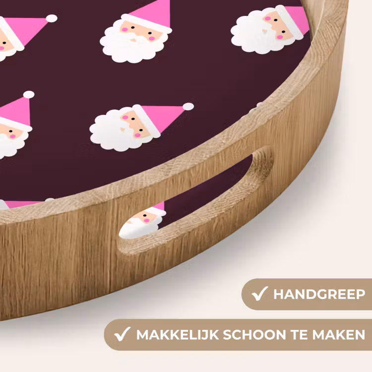 Dienblad - Kerstman - Kerst - Roze - Burgundy — 5
