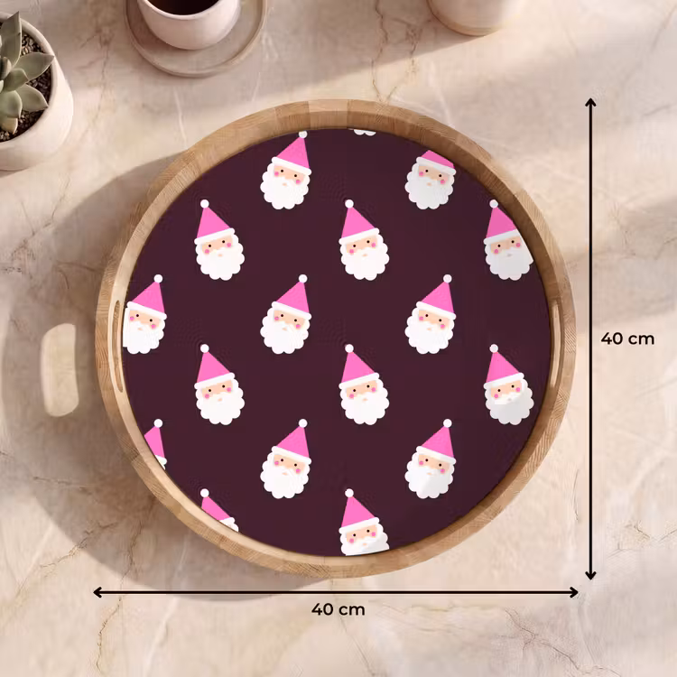 Dienblad - Kerstman - Kerst - Roze - Burgundy — 9