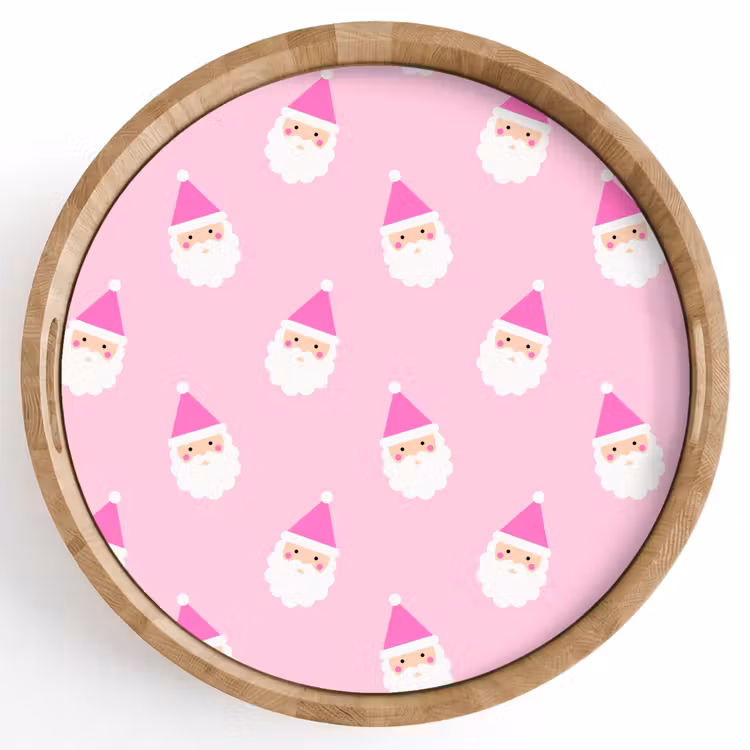 Dienblad - Kerstman - Kerst - Roze - Pastel — 1