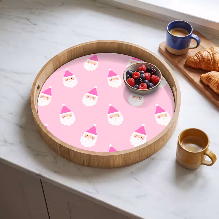 Dienblad - Kerstman - Kerst - Roze - Pastel — 4