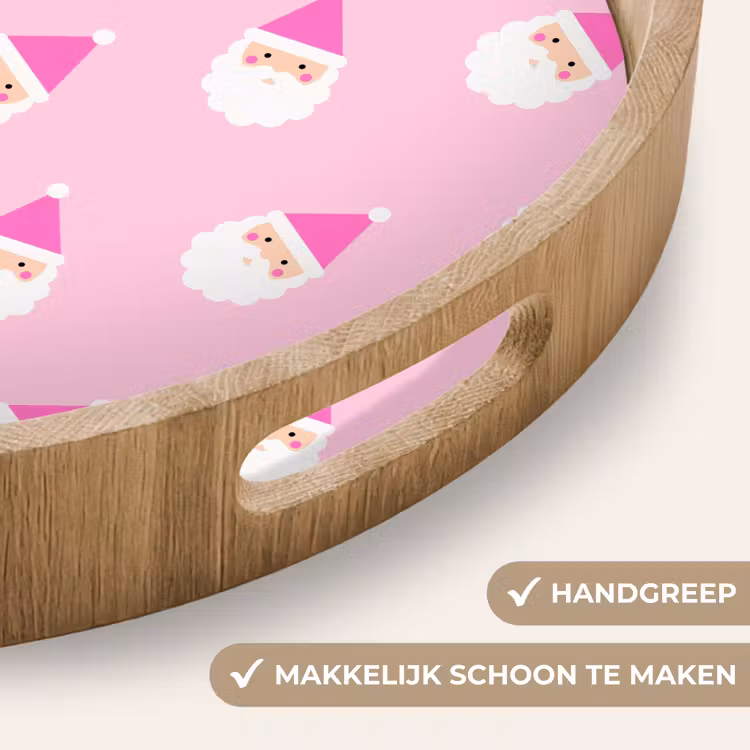 Dienblad - Kerstman - Kerst - Roze - Pastel — 5