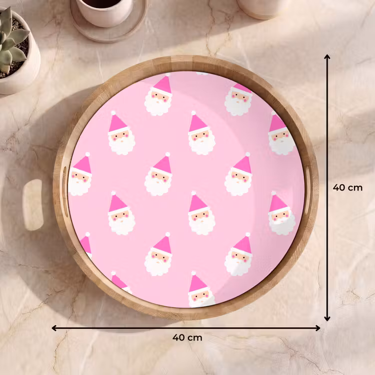 Dienblad - Kerstman - Kerst - Roze - Pastel — 9