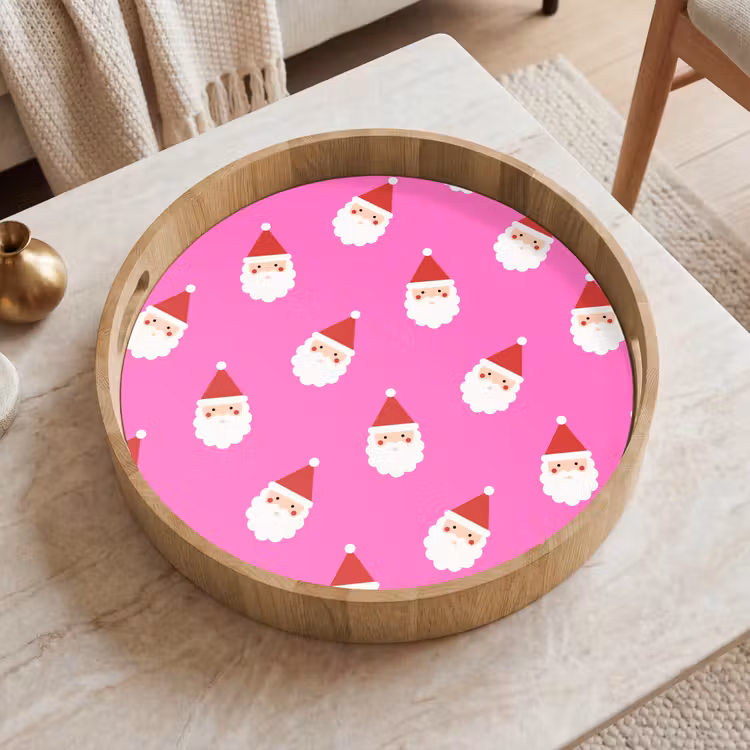 Dienblad - Kerstman - Kerst - Roze - Rood — 2