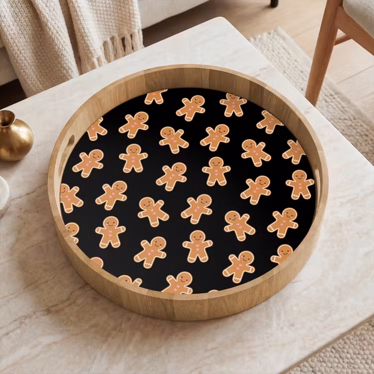 Dienblad - Peperkoek - Kerst - Zwart - Bruin — 2